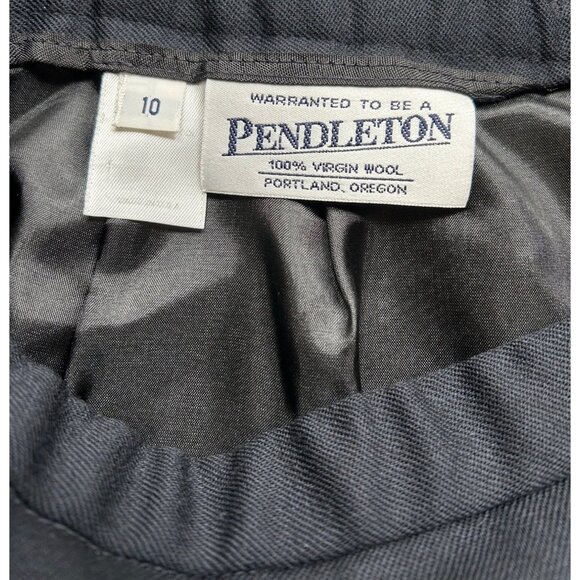 Vintage Pendleton Black 100% Virgin Wool Pencil Skirt Made in USA Size 10 - Picture 5 of 7